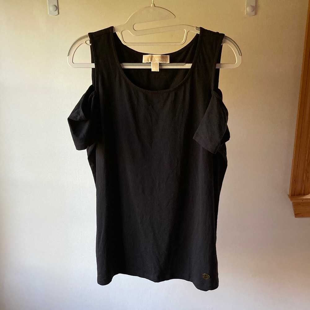 Michael Kors Black Cold Shoulder Top